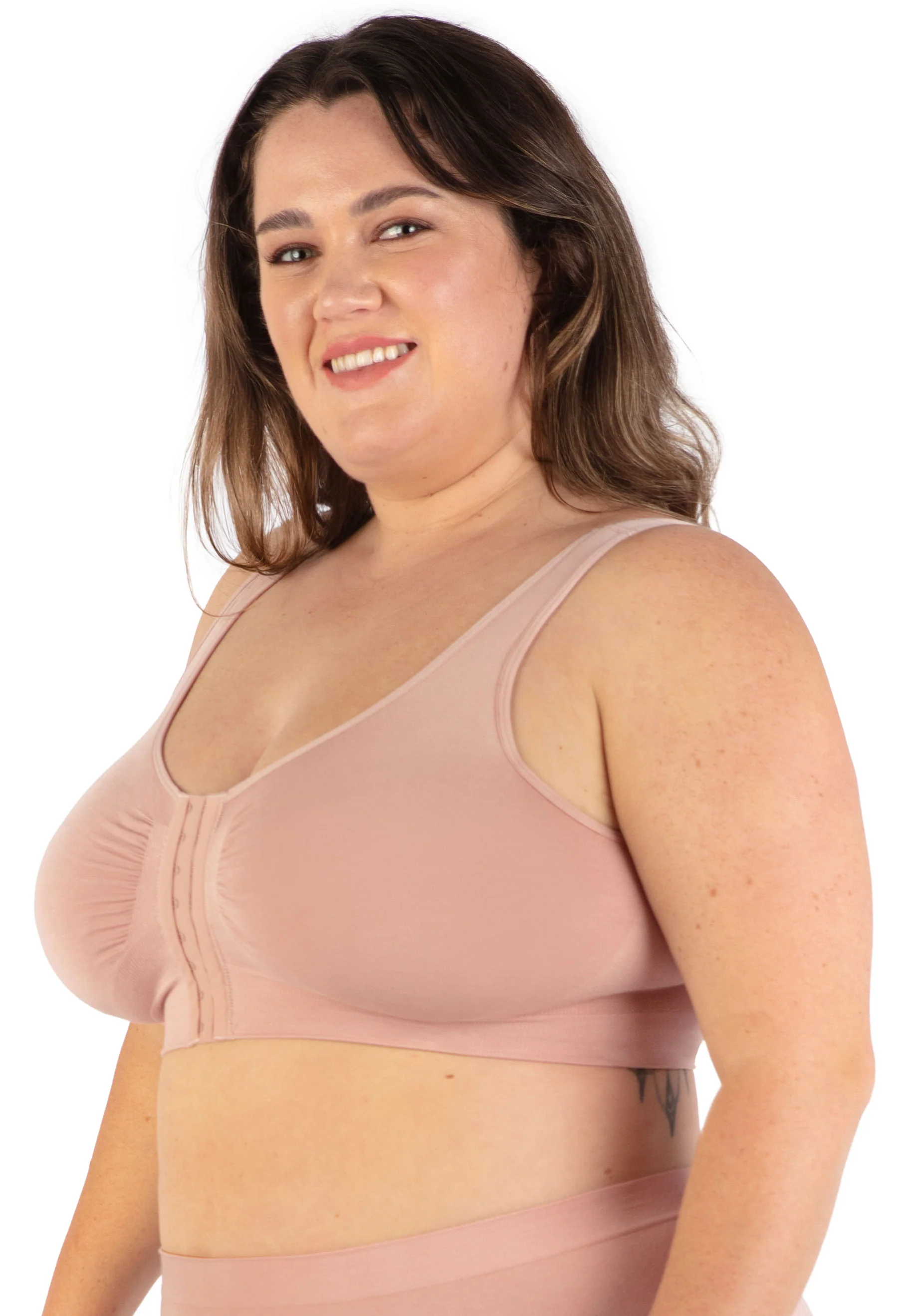 Bamboo Padded Front Closure Wire Free Bra - Image 13