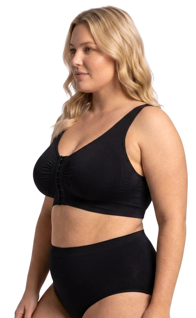 Bamboo Padded Front Closure Wire Free Bra - Image 17