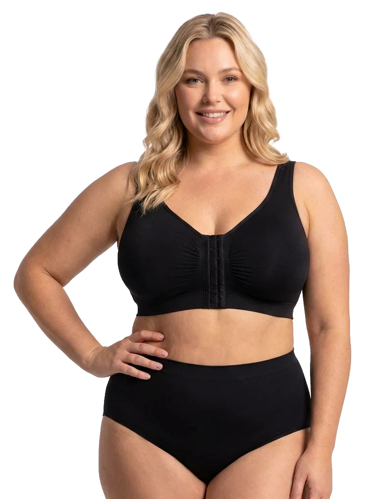 Bamboo Padded Front Closure Wire Free Bra - Image 18