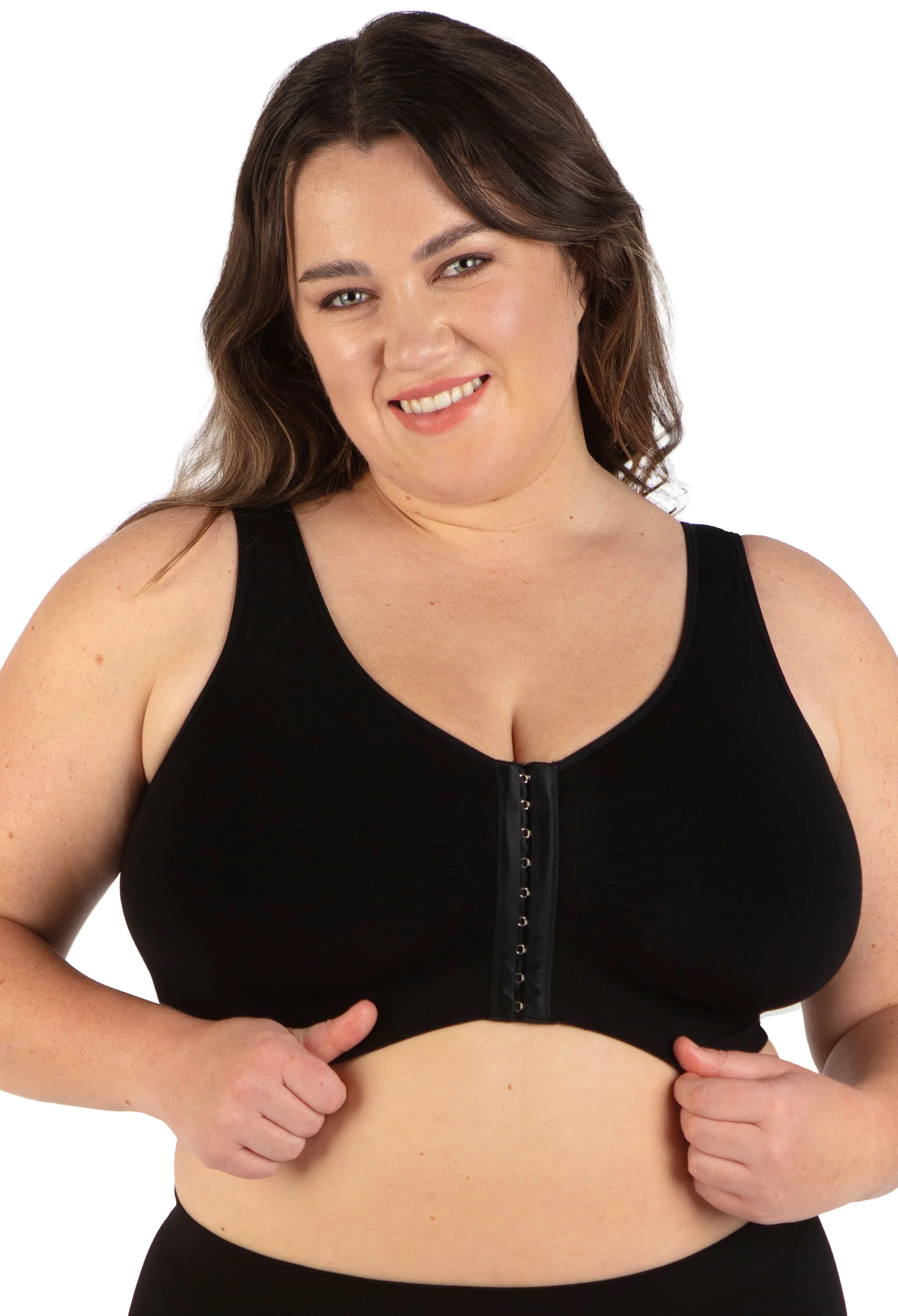 Full Bust Bamboo Padded Front Closure Wire Free Bra - Image 14