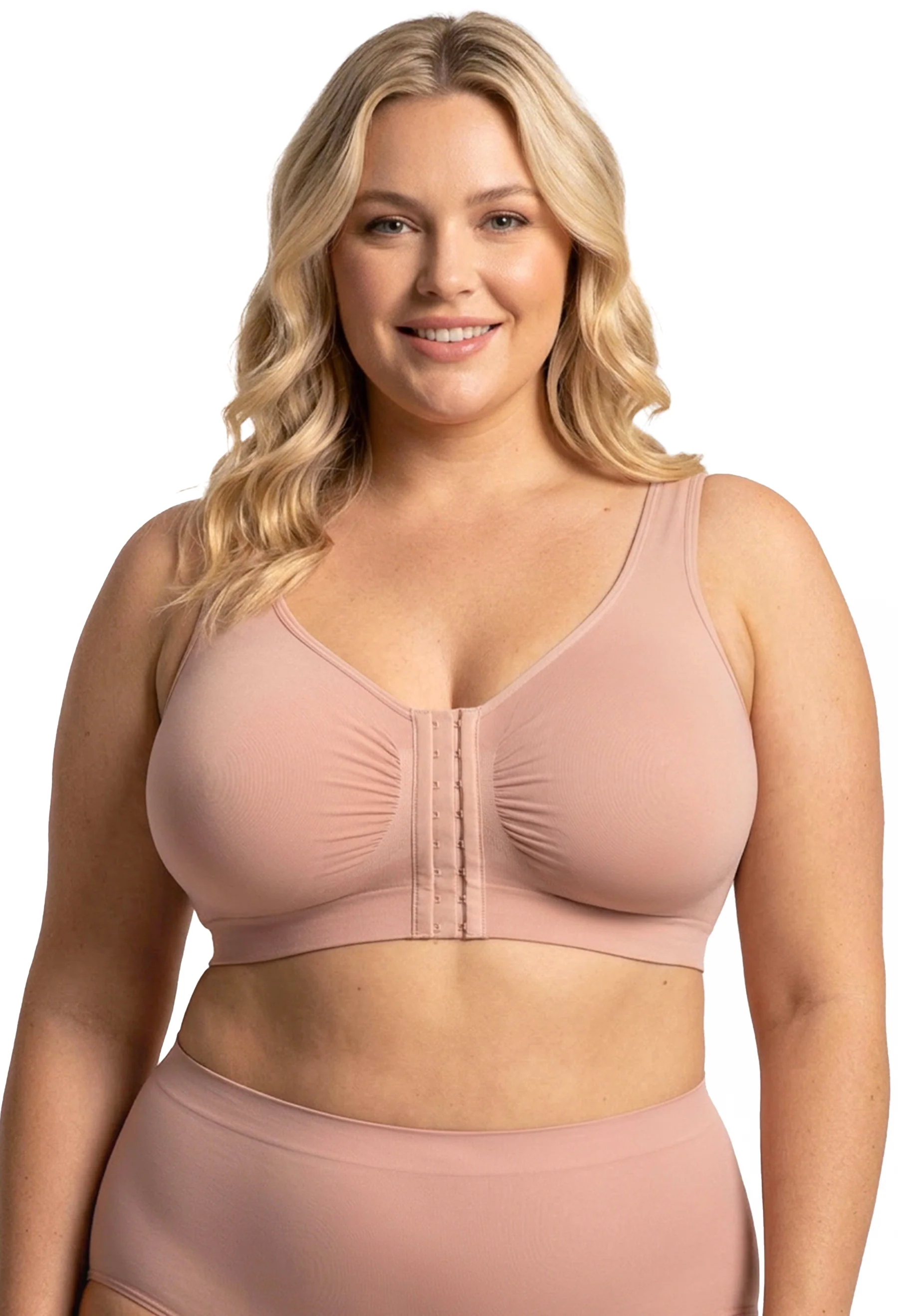 Full Bust Bamboo Padded Front Closure Wire Free Bra - Image 4