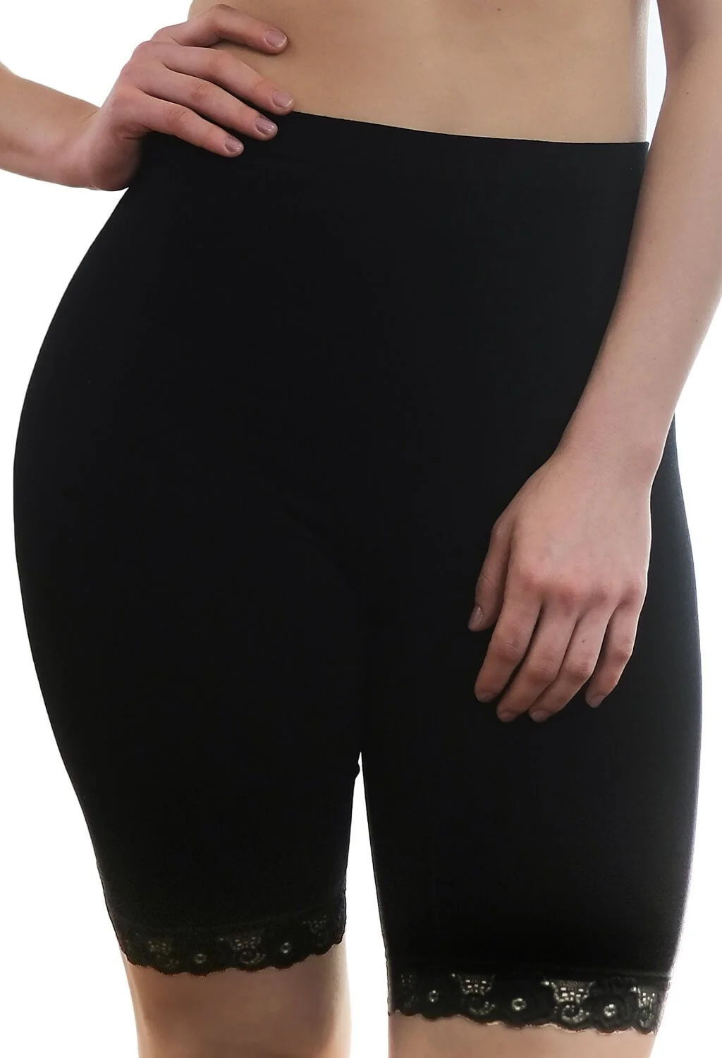 Anti Chafing High Rise Long Cotton Rich Shorts - 3 Pack - Image 3